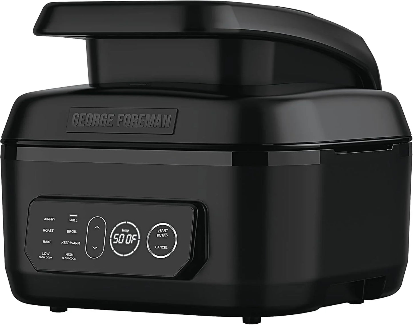 George Foreman Beyond Grill锟 7-in-1 Electric Indoor Grill With Air Fry Technology, MCAFD800D, Black, Large