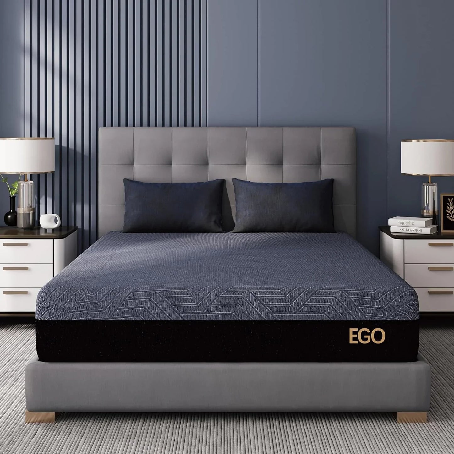 Mlily Egohome 14 In. Queen Memory Foam Mattress For Back Pain, Cooling Copper Gel Bed In A Box, Foam Made In Usa, CertiPUR-US Certified