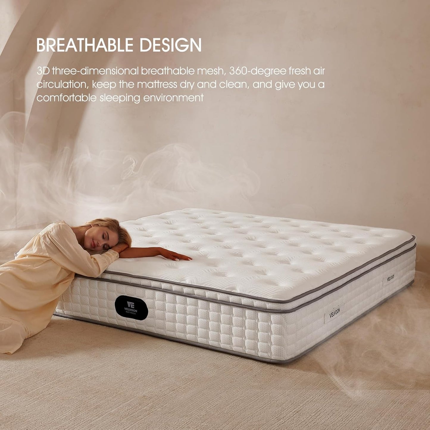 Queen Mattress, 12 In. Cooling Gel Memory Foam Mattress, Cool Sleep, Pressure Relief With Medium Firm Support, Improves Sleep