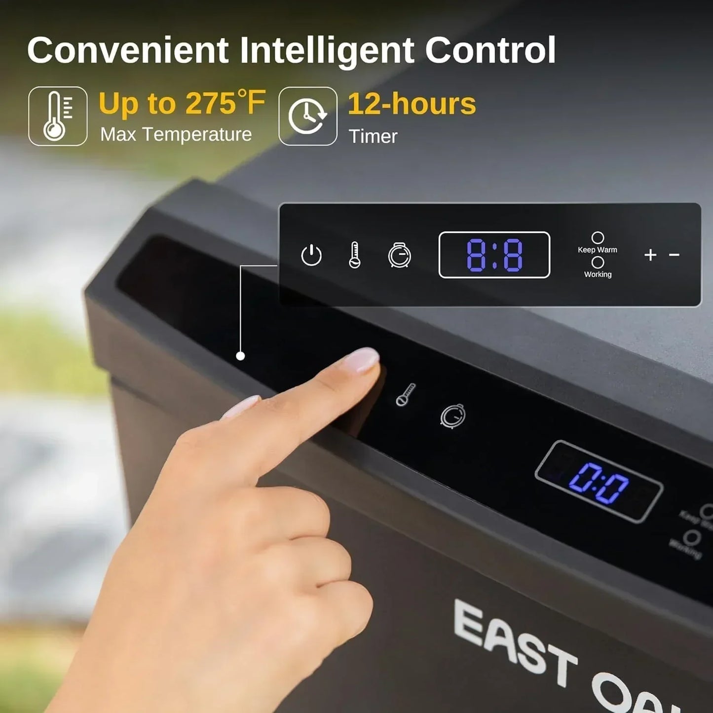 East Oak 30 In. Outdoor Electric Smoker Built-In Meat Probe Smokes Up To 6 Times Longer