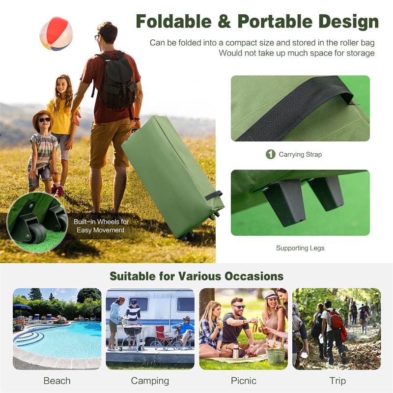 5-in-1 Tent Cot 2-Person Portable Outdoor Camping Tent Combo With Air Mattress Sleeping Bag And Sunshade