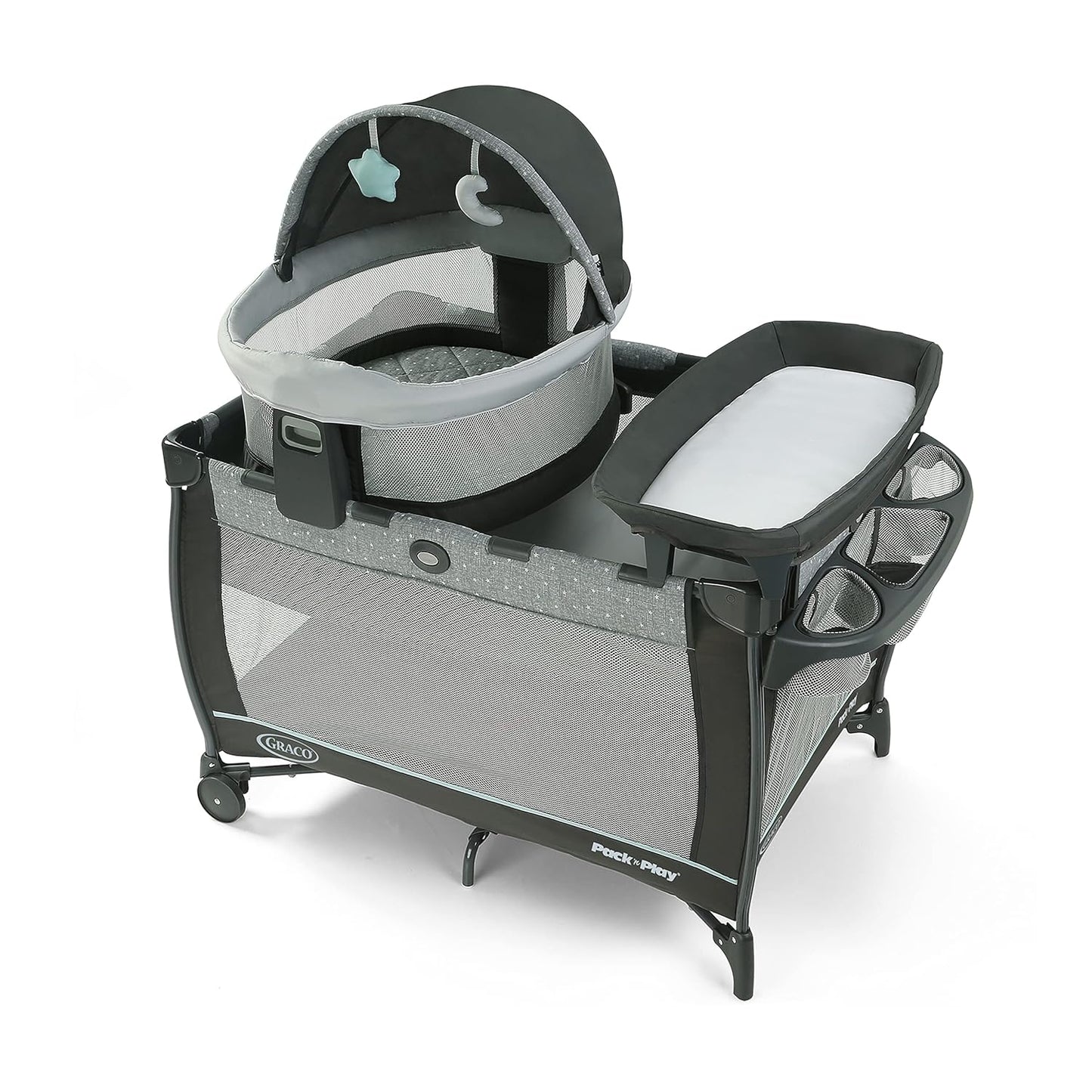 Graco Pack 'N Play Close2Baby Bassinet Playard Features Portable Bassinet Diaper Changer And More Derby