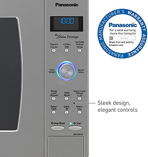 Panasonic NN-SN966S 2.2 Cu. Ft. 1250W Stainless Steel Microwave Oven With Inverter And Genius Sensor, Countertop/Built-In