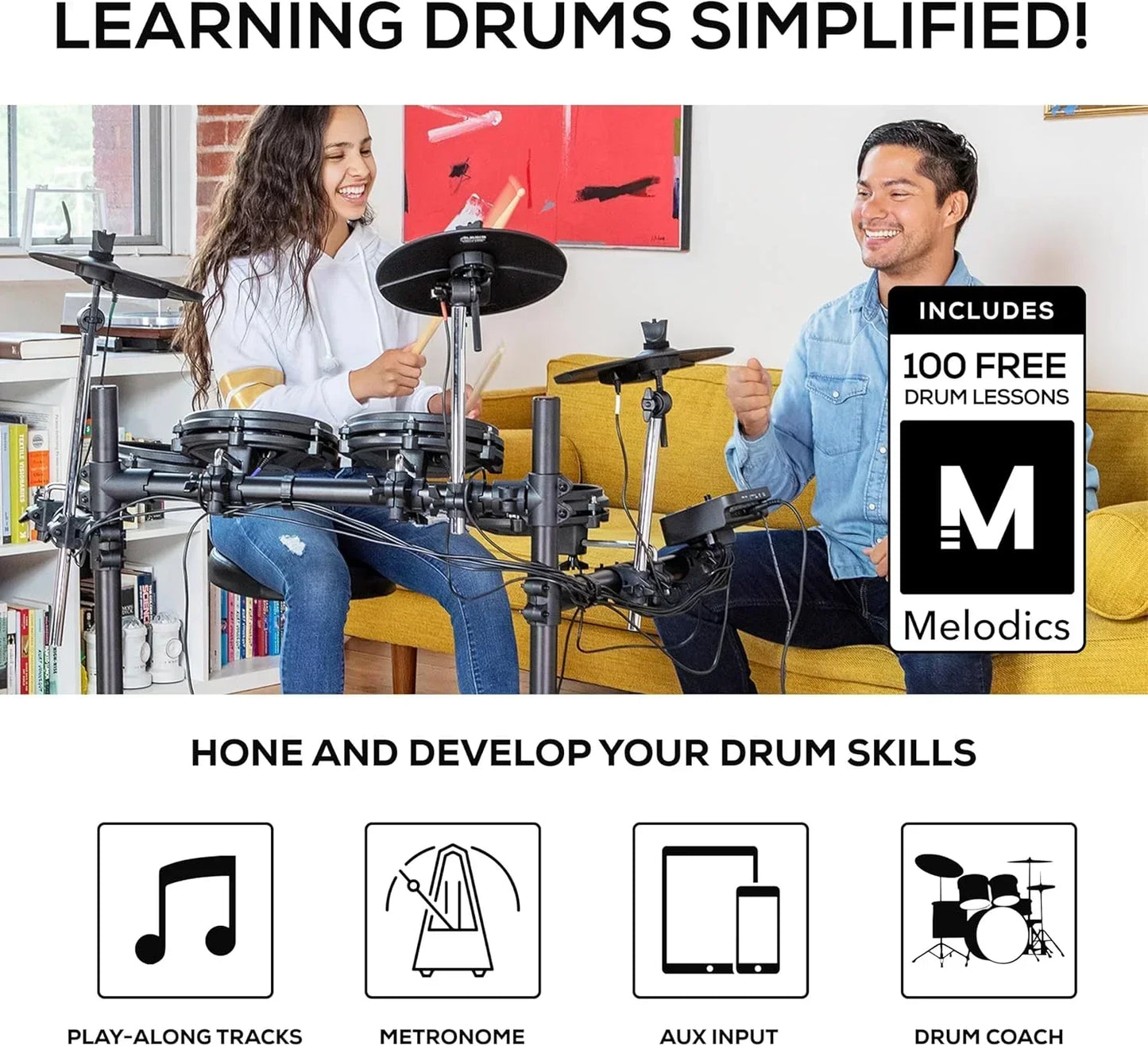 Alesis Turbo Mesh Kit- Electric Drum Set With Over 100 Sounds Mesh Drum Pad