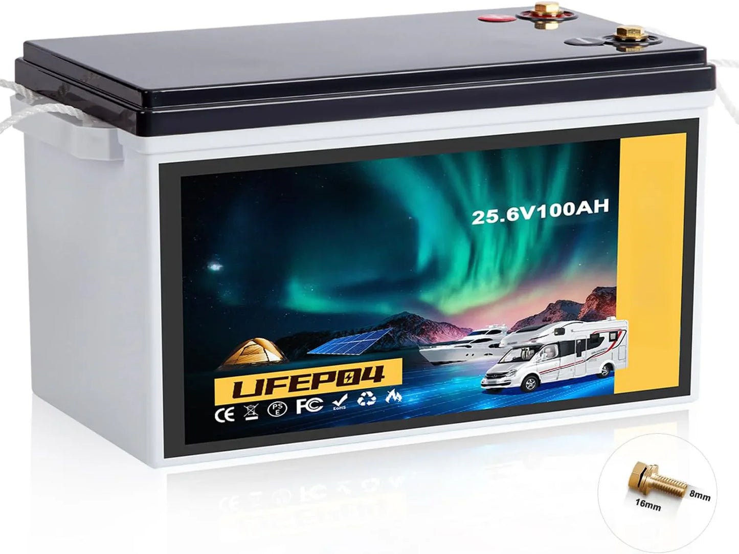 100Ah 24V Lithium Battery Built-In 100A Bms, Up To 20000 Deep Cycle, For Trolling Motors, Marine, RV, Boat, Solar System Home Storage