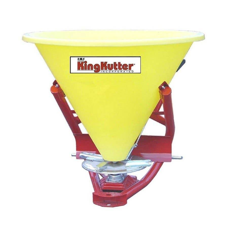 King Kutter Poly Fertilizer Broadcaster With Agitator And Seamless Hopper, Cat. 1 3-Point Hitch
