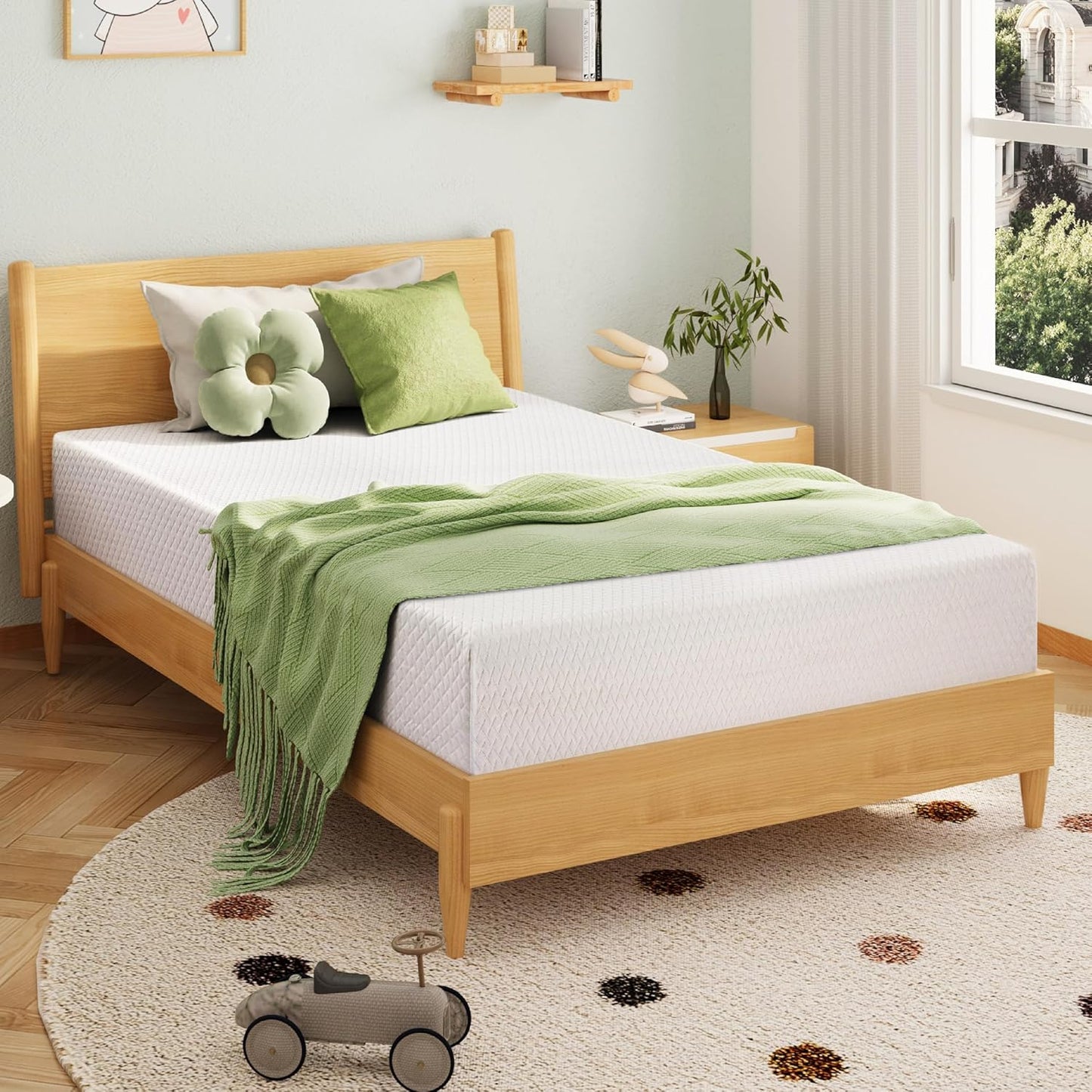 Egohome 8 In. Twin Mattress, Memory Foam Mattress With Cooling Green Tea Gel, Relieve Pressure With Medium Firm Support, CertiPUR-US Certified