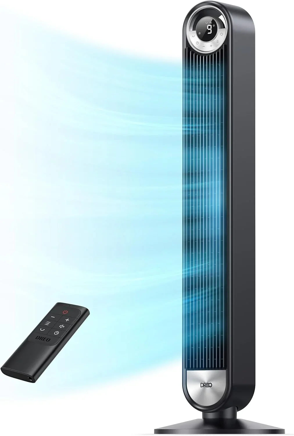 Dreo Tower Fan For Bedroom, 90掳 Oscillating Standing Fan With 28 Ft./S Velocity, 20dB Quiet For Sleep, DC Motor, 9 Speeds, 4 Modes, 12H Timer