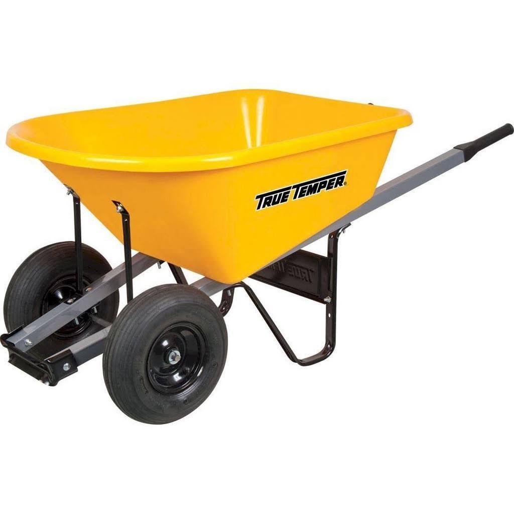 6 Cu. Ft. Poly Wheelbarrow With Dual Wheels