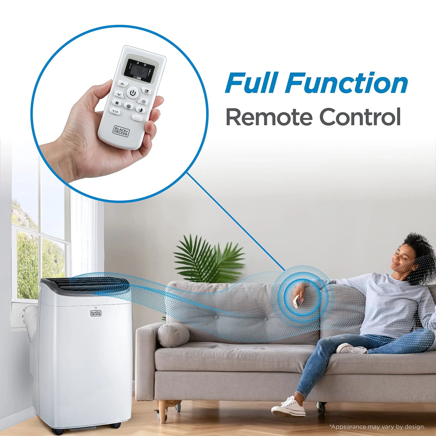 Black Plus Decker 8000 BTU Portable Air Conditioner Up To 350 Sq. Ft