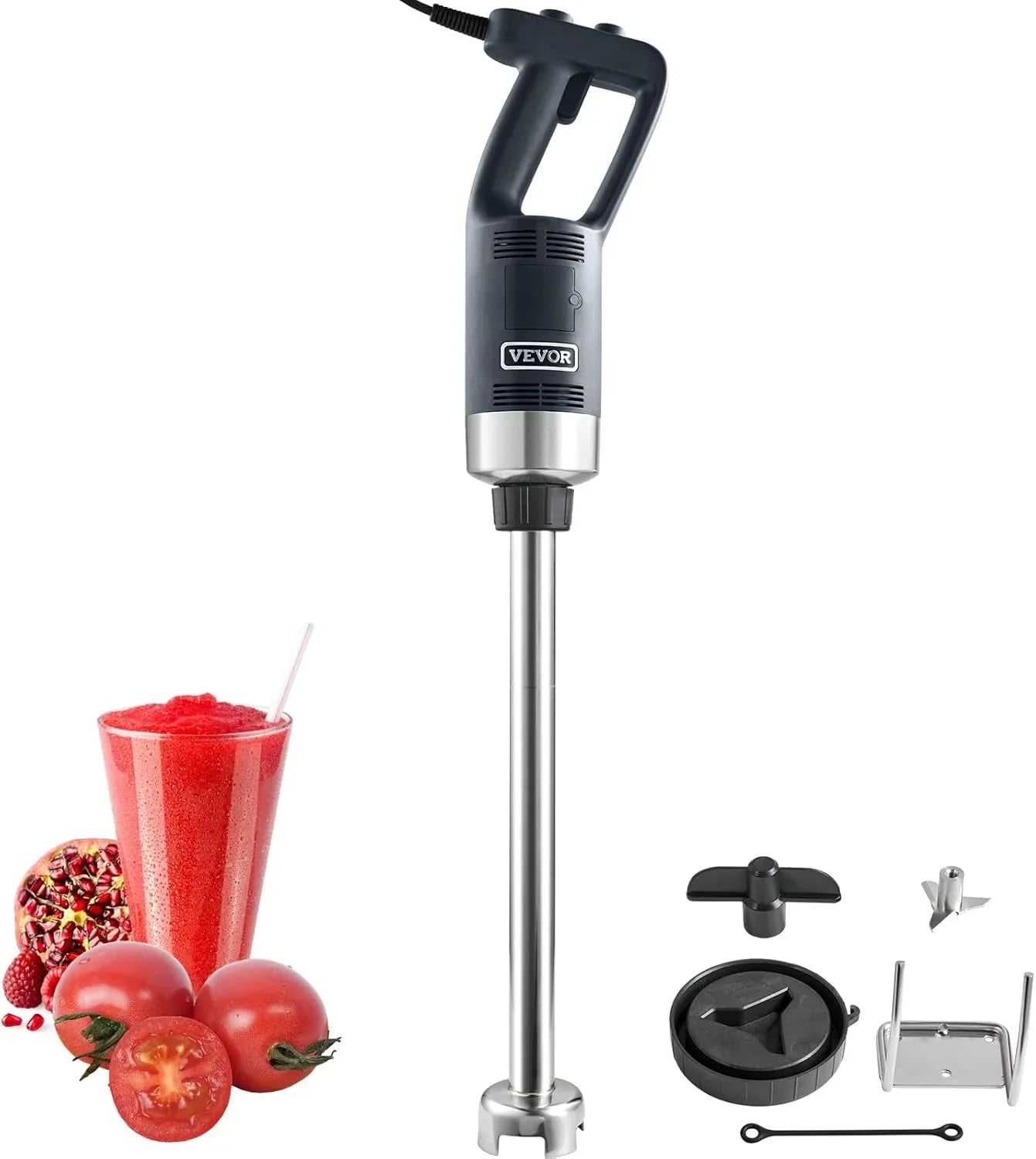 Vevor Commercial Immersion Blender, 750W 20 In. Heavy Duty Hand Mixer, Variable Speed Kitchen Stick Mixer With 304 Stainless Steel Blade