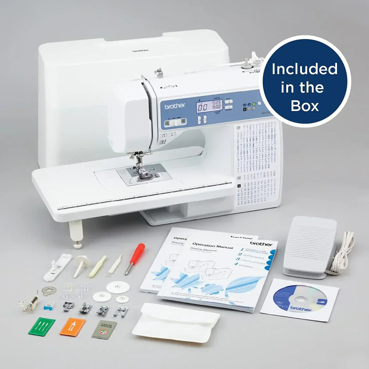 Brother Sewing And Quilting Machine Computerized 165 Built-In Stitches LCD Display Wide Table