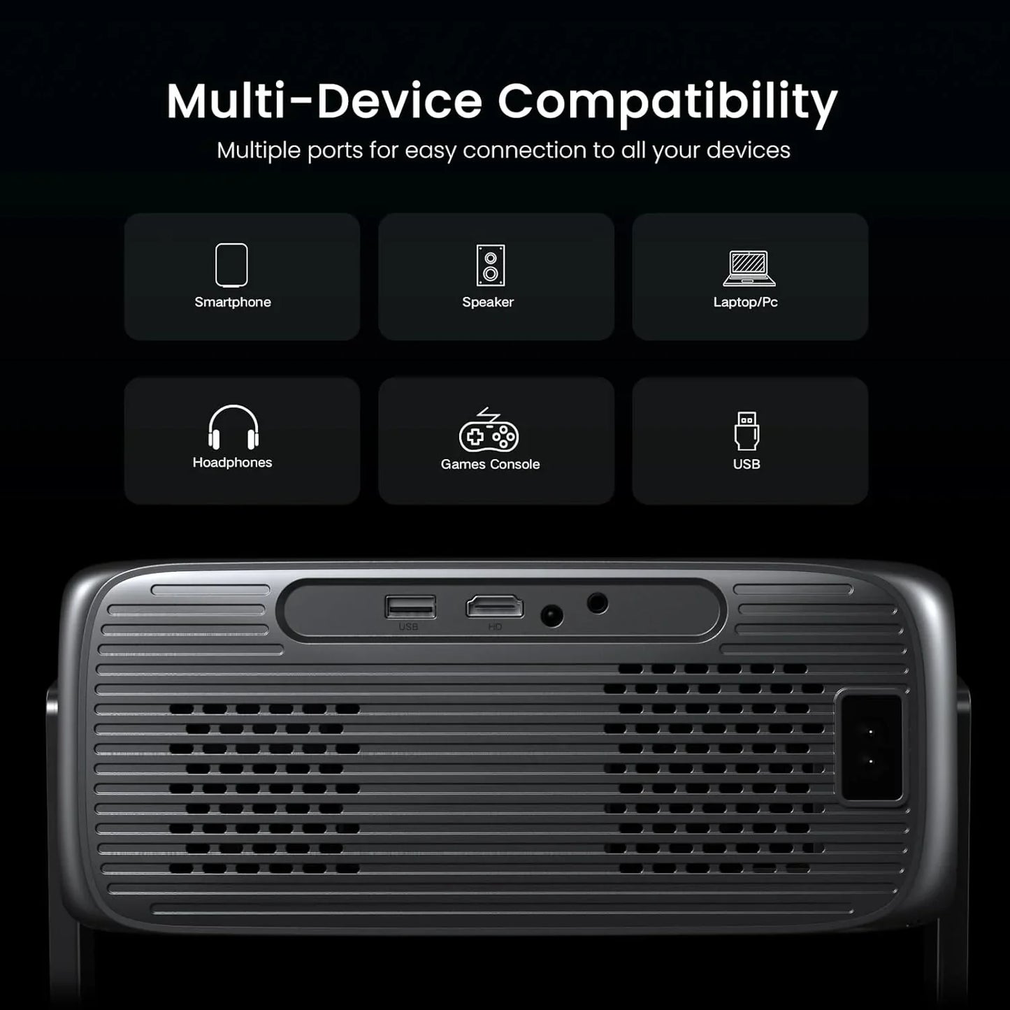 2000 Ansi Official Licensed Google TV Outdoor Projector 4K Decoding, Smart Projector