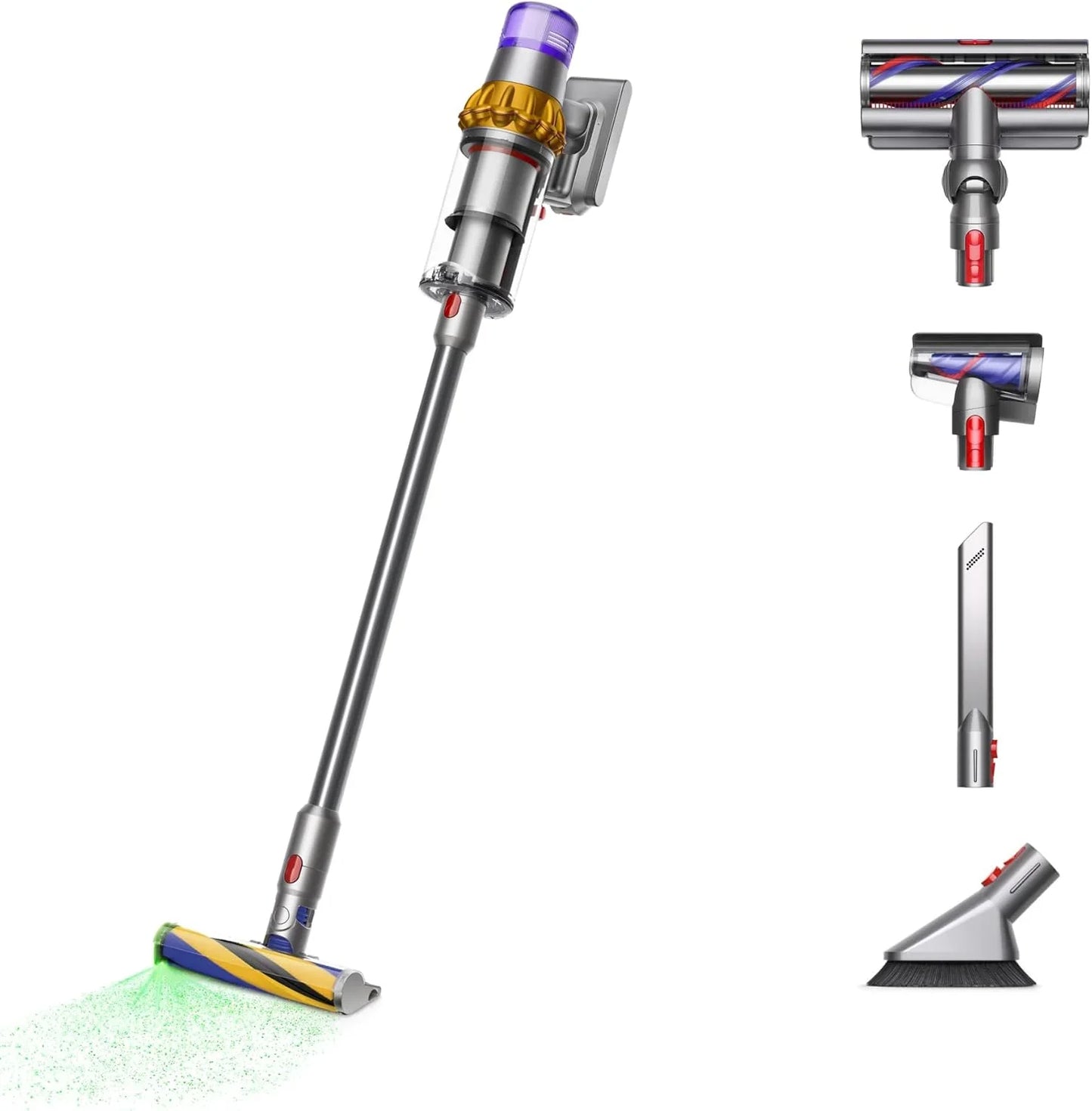 Dyson V15 Detect Plus Cordless Vacuum, Illumination Reveals Dust, 240AW, 3 Power Modes, Up To 60 Minutes, 虏 Deep Cleans Hard Floors And Carpets