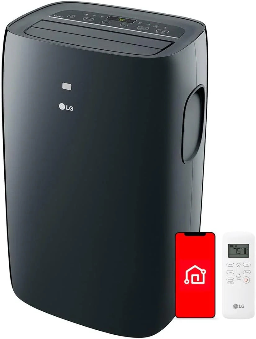 LG 8,350 BTU, Doe/12,000 BTU, Ashrae Smart Portable Air Conditioner, Cools 350 Sq. Ft, 14' x 25' Room Size