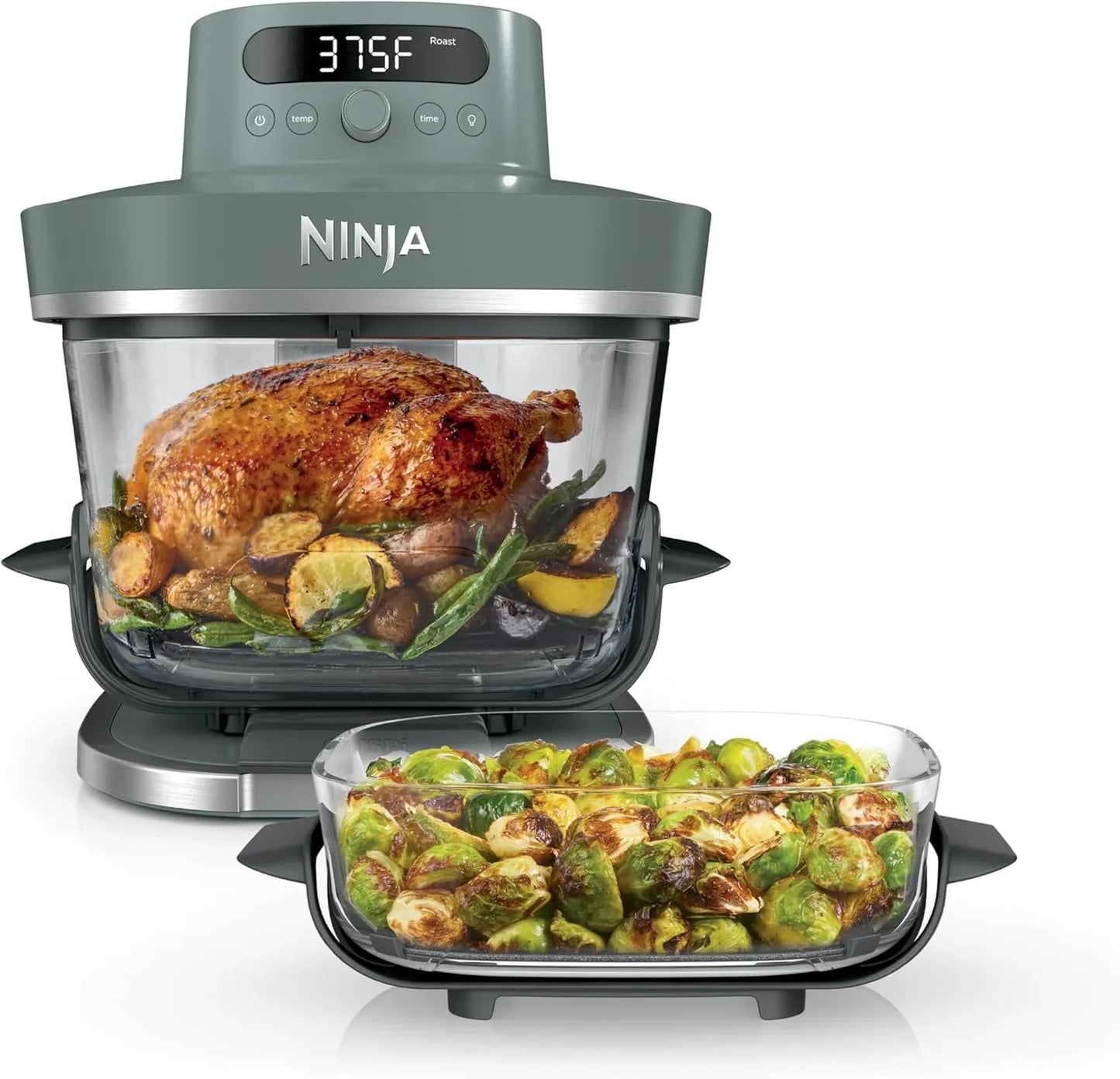 Ninja Crispi Pro 6-in-1 Glass Air Fryer, 6qt And 2.5qt Glass Containers With Storage Lids