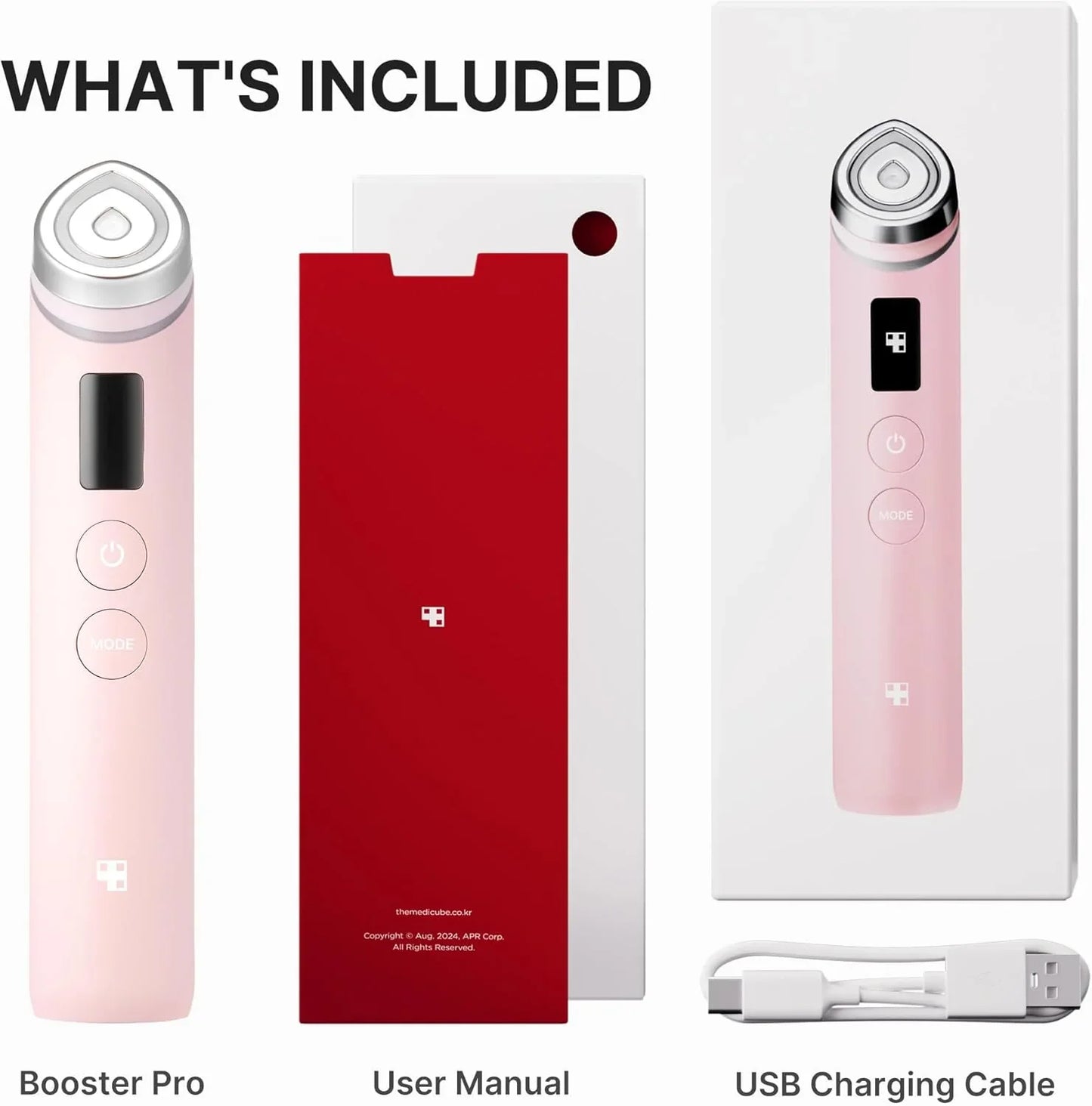 Medicube Booster Pro, 6-in-1 Real Glass Glow Beauty Massager, For Clear, Radiant