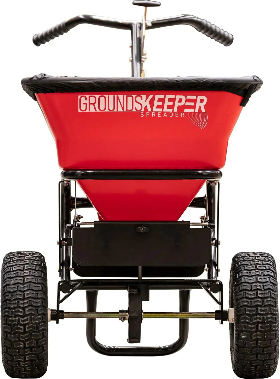 Walk Behind Push Spreader, 100lb Capacity, For Salt, Ice And Snow Melt, Included Grate And Cover With Enclosed Gearbox For Protection