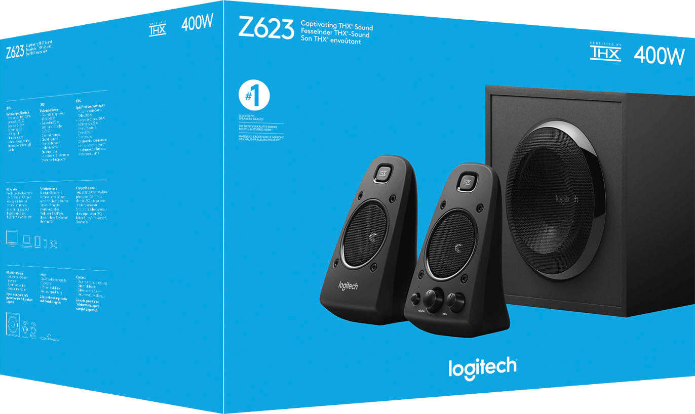 Logitech, Z623 2.1 Speaker System, 3 Piece, Black