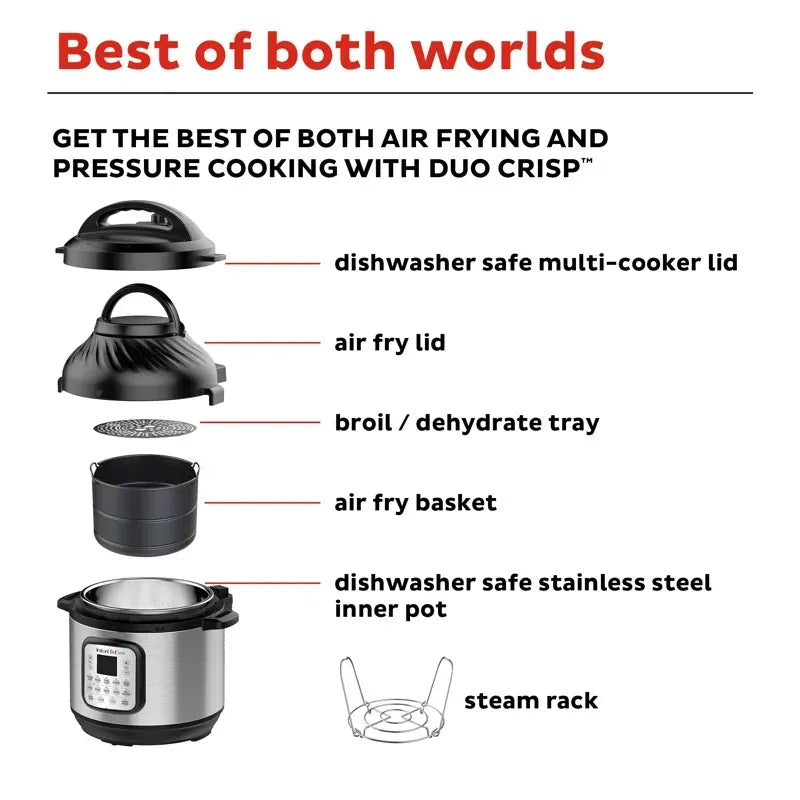 Instant Pot Duo Crisp 11-in-1 Air Fryer And Pressure Cooker, 8 Qt., Stainless Steel