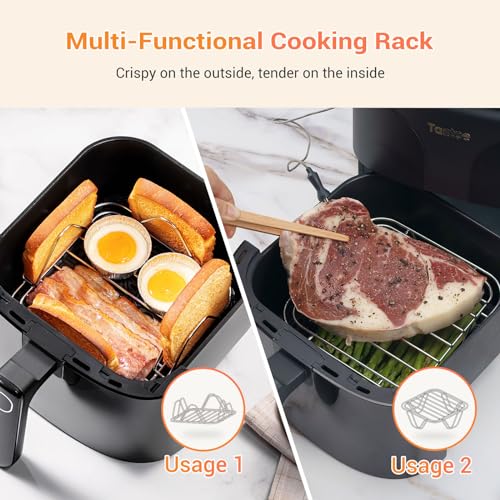 Tastee Ceramic Air Fryer, 8-in-1 Compact 5.5QT AirFryers, 450 F Digital Air Fryer Dehydrator With Smart Probe, 24 Presets One Touch Cooking