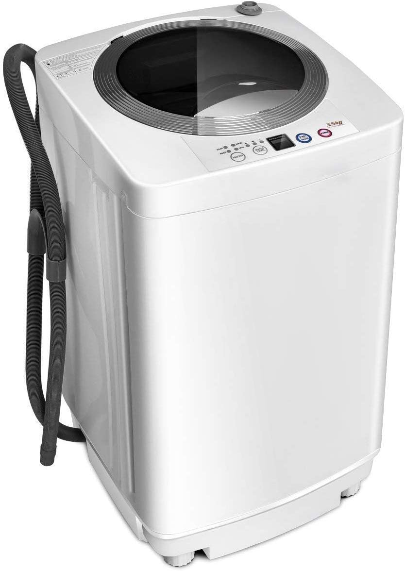Portable Washing Machine, A Combination Of Fully Automatic Washing Machine And Spin Dryer, With Built-In Pump Drainage System, Capacity 8 Pounds