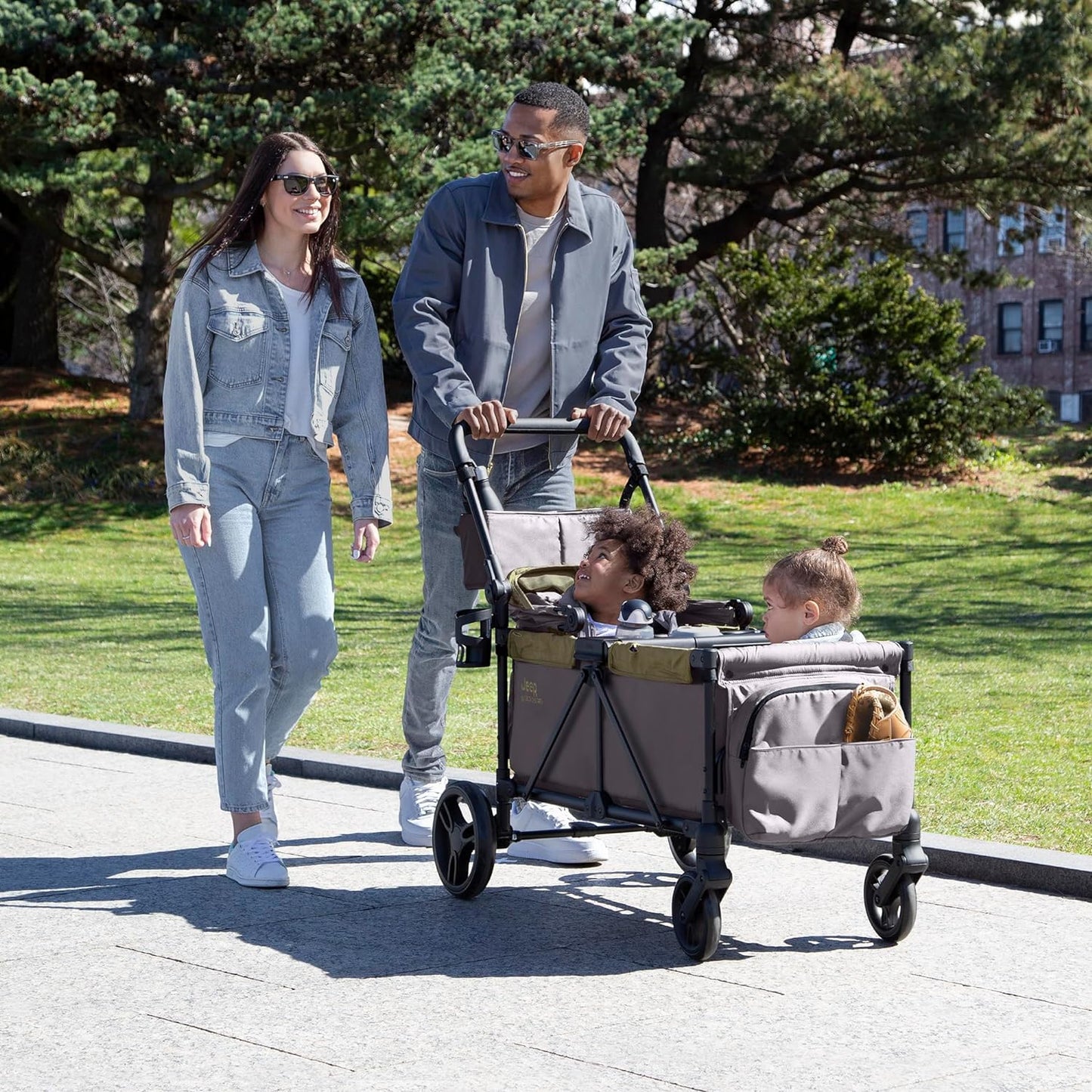 Jeep Sport All-Terrain Stroller Wagon By Delta Children Includes Canopy Parent Organizer