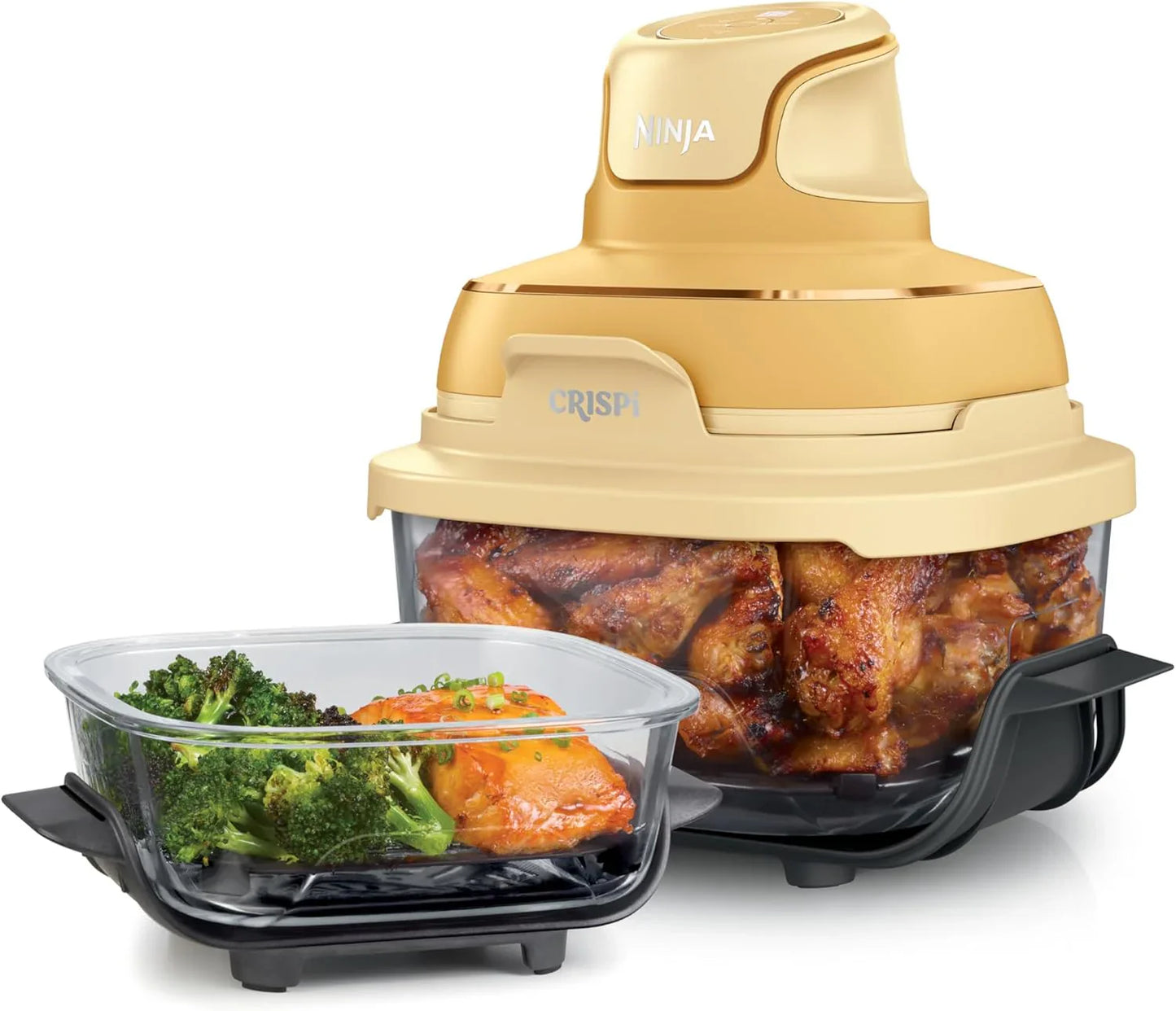 Ninja Crispi 4-in-1 Portable Glass Air Fryer Cooking System, 1500W, 4QT And Glass Food Storage Container