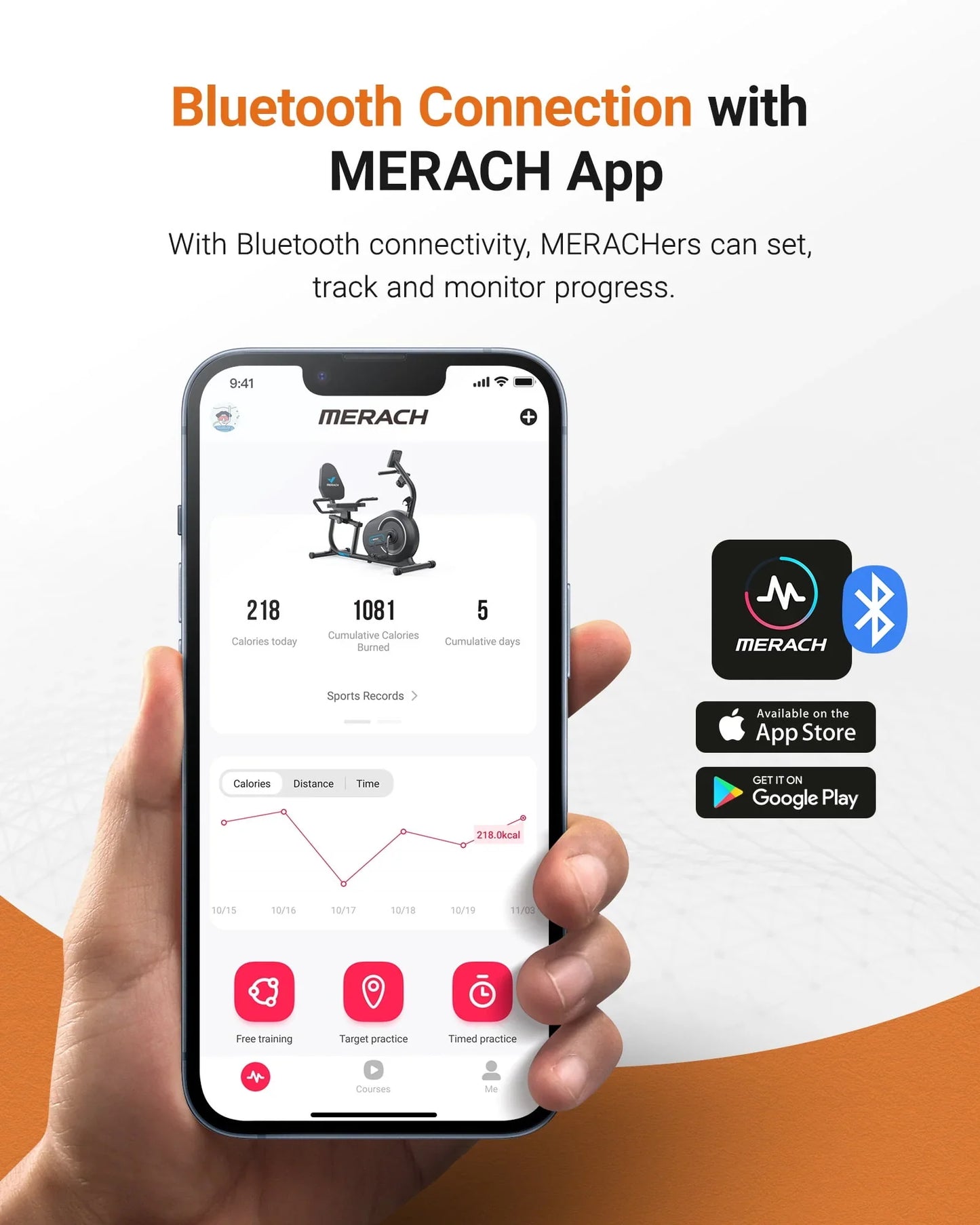 Merach Recumbent Exercise Bikes For Home Sit Down Stationary Bicycle Magnetic 8 Levels Resistance Indoor Cycling Bike With Free App