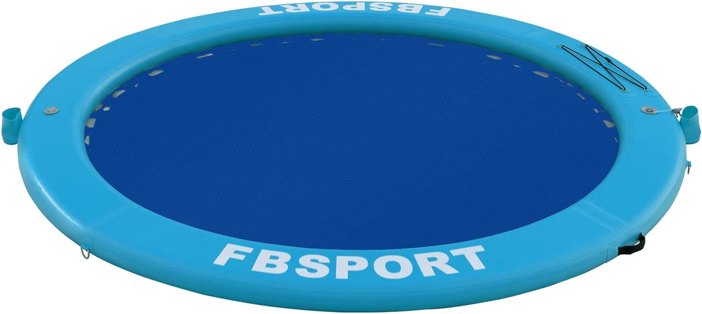 Inflatable Dock Floating Platform 8 Ft. Inflatable Water Hammock Floating Deck For Lake With Cupholder Round Floating Ring Float Ring Pool Float