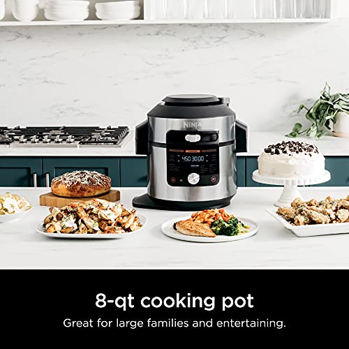 Ninja OL701 Foodi 14-in-1 Smart XL 8 Qt. Pressure Cooker Steam Fryer With SmartLid And Thermometer Auto Steam Release, That Air Fries