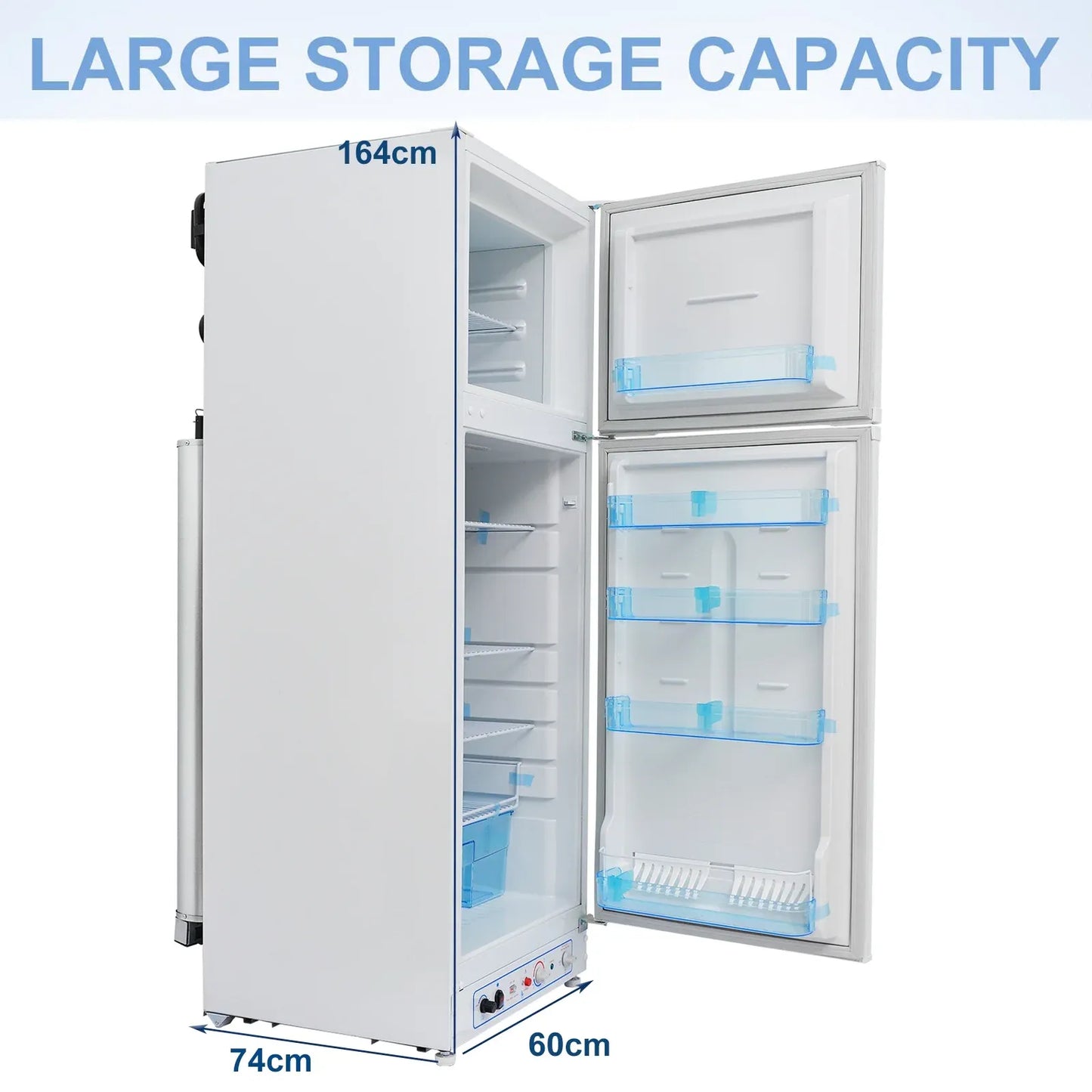 Smad 9.4 Cu. Ft. 64 In. H Propane Refrigerator AC 110V Freezer Large Capacity Frigde Camper Motorhome