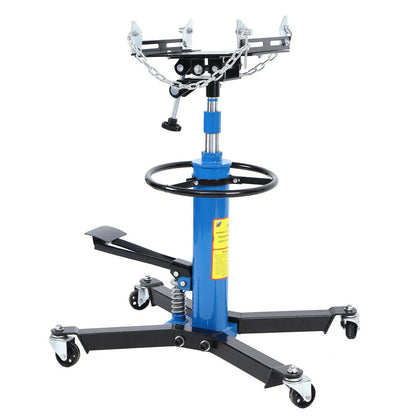 1660 Pounds Hydraulic Car Transmission Jack Vertical Lift With 360 Degree Swivel Wheel Pedal, Blue,33 In.-70 In., 0.75Ton
