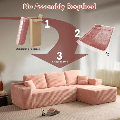 Ovios 104 In. Cloud Sectional Couch With L-Shape Chaise, Modern Modular Sofa With Deep Seat, Upholstered Couches For Living Room Bedroom