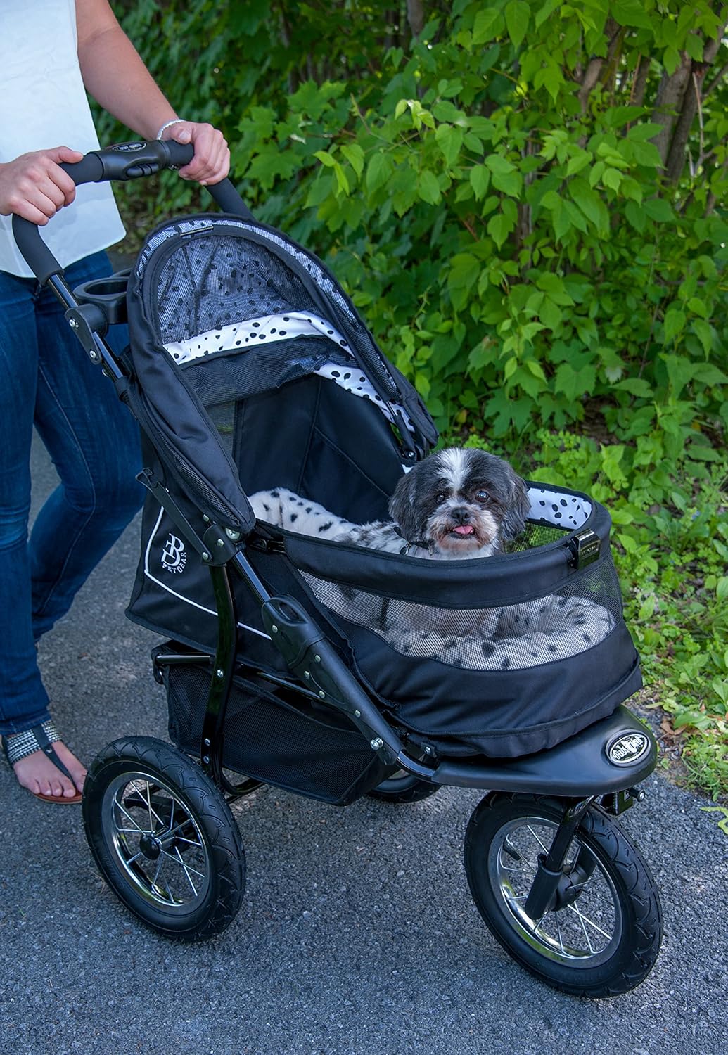 No-Zip Nv Pet Stroller For Cats/Dogs Zipperless Entry Easy One-Hand Fold Gel-Filled Tires Plush Pad Plus Weather Cover Included 3 Colors