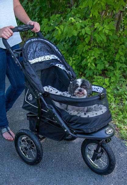 No-Zip Nv Pet Stroller For Cats/Dogs Zipperless Entry Easy One-Hand Fold Gel-Filled Tires Plush Pad Plus Weather Cover Included 3 Colors