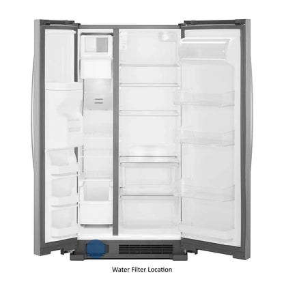 36-Inch Wide Side-by-Side Refrigerator- 24 Cu. Ft. Stainless Steel