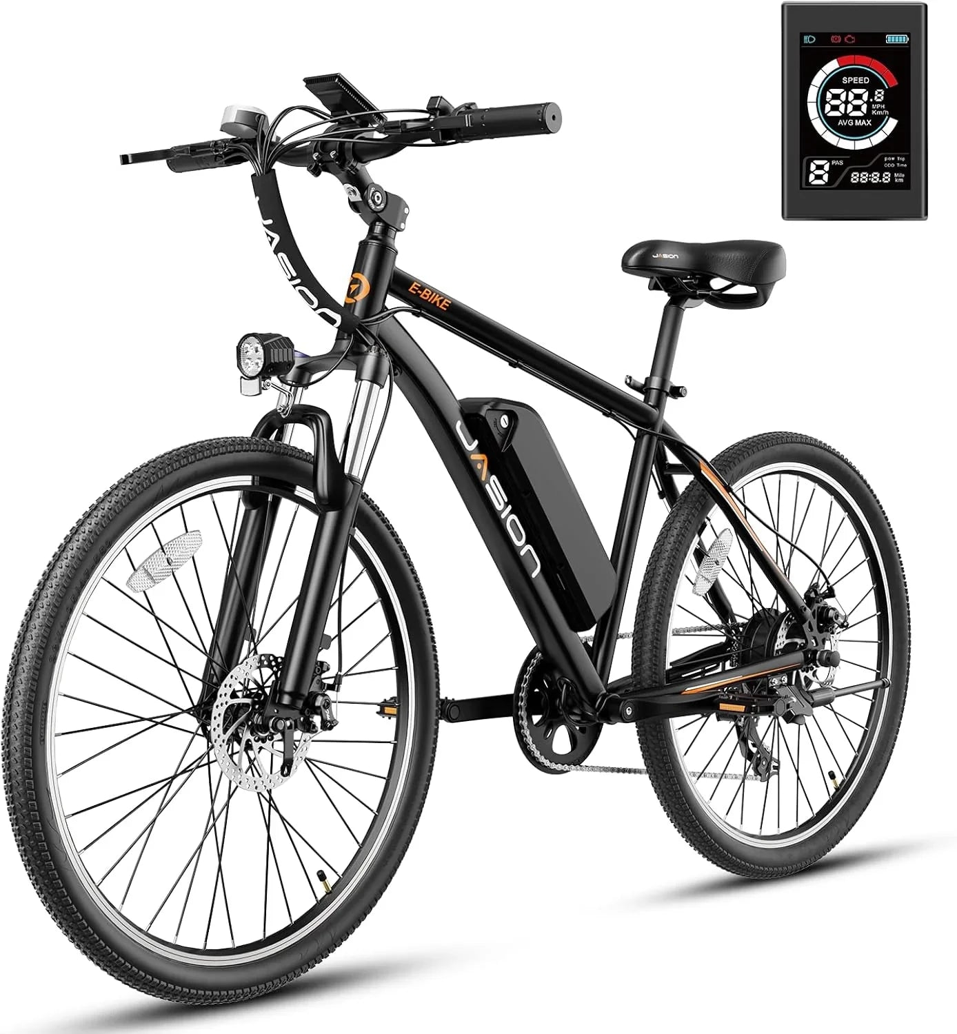Jasion EB5 Electric Bike For Adults With Peak 40 Miles 20MPH Commuting Electric Mountain Bike