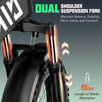 Tst Electric Bike 4.0 Fat Tire Foldable Ebike 48V 13Ah Battery 750W Electric Commuter Bicycle With LCD 20 In. One-Step Folding Electric City