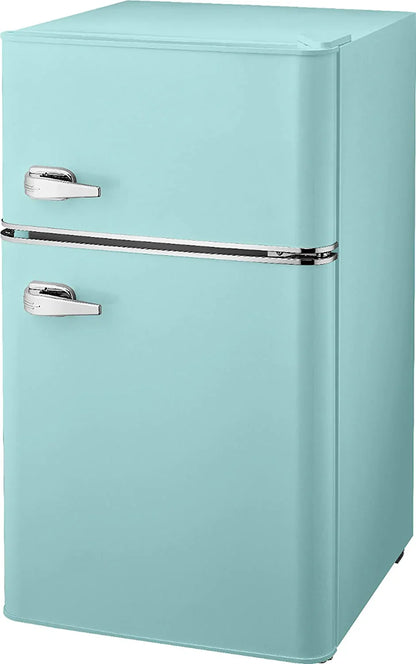 3.1 Cu. Ft. Retro Mini Fridge With Top Freezer, Cool Mint