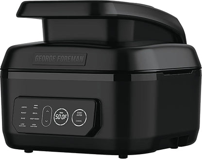 George Foreman Beyond Grill锟 7-in-1 Electric Indoor Grill With Air Fry Technology, MCAFD800D, Black, Large