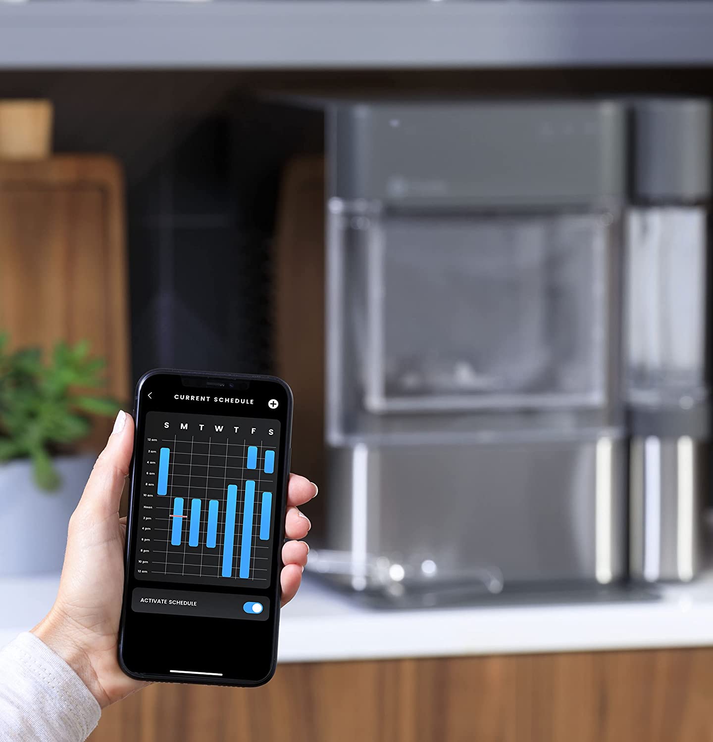 GE Profile Opal 2.0, Countertop Nugget Ice Maker, Ice Machine With WiFi Connectivity, Smart Home Kitchen Essentials, Black Stainless