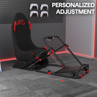 Racgting Racing Simulator Cockpit, Foldable Seat, Logitech/Thrustmaster
