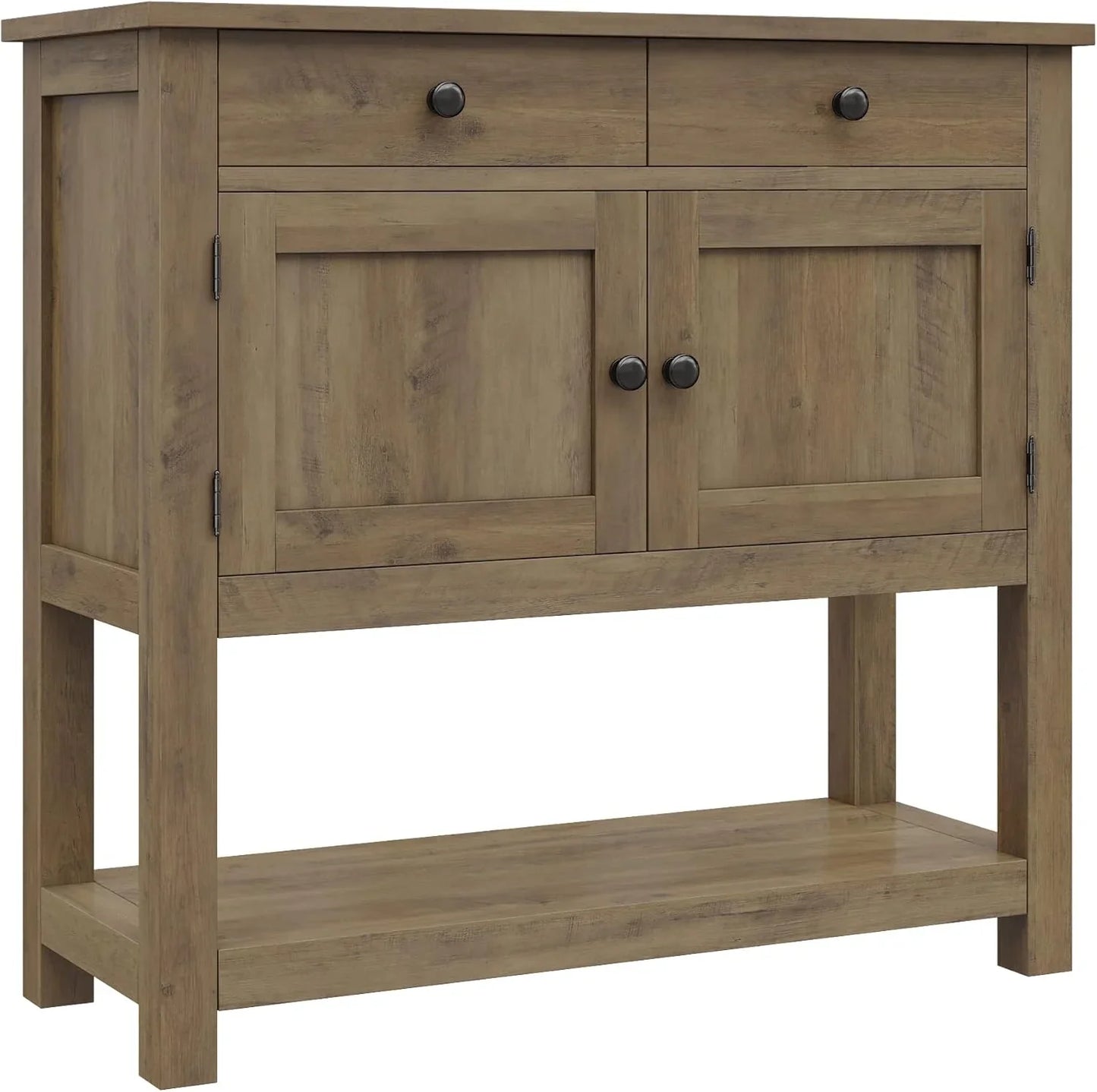 Hostack Farmhouse Console Table With 2-Door Cabinet And 2 Drawers, Coffee Bar, Entryway Table With Storage Shelf