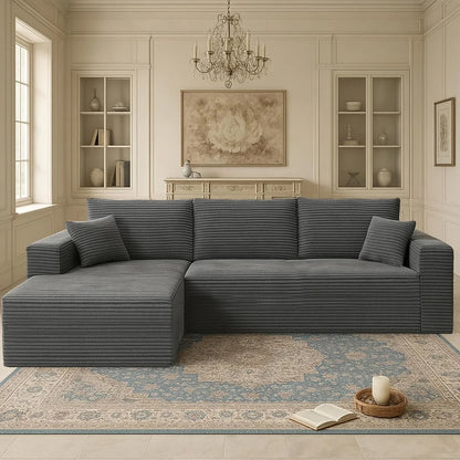 Cloud Sectional Couch With L-Shape Chaise Modern Modular Sofa With Deep Seat Modern Comfy Furniture Bedroom Lounge Dorm Office Apartment Home