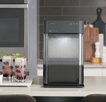 GE Profile Opal 2.0, Countertop Nugget Ice Maker, Ice Machine With WiFi Connectivity, Smart Home Kitchen Essentials, Black Stainless