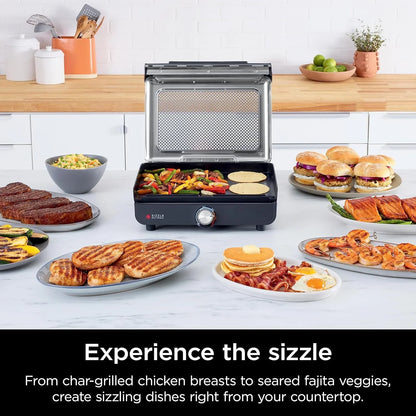 Ninja Griddle And Indoor Grill, 14锟 Electric Grill, For Steak, Burgers, Salmon, Veggies, And More, Pancake Griddle, Nonstick, Dishwasher Safe