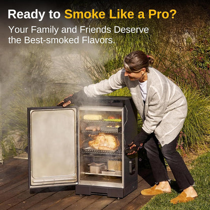 East Oak 30 In. Outdoor Electric Smoker Built-In Meat Probe Smokes Up To 6 Times Longer