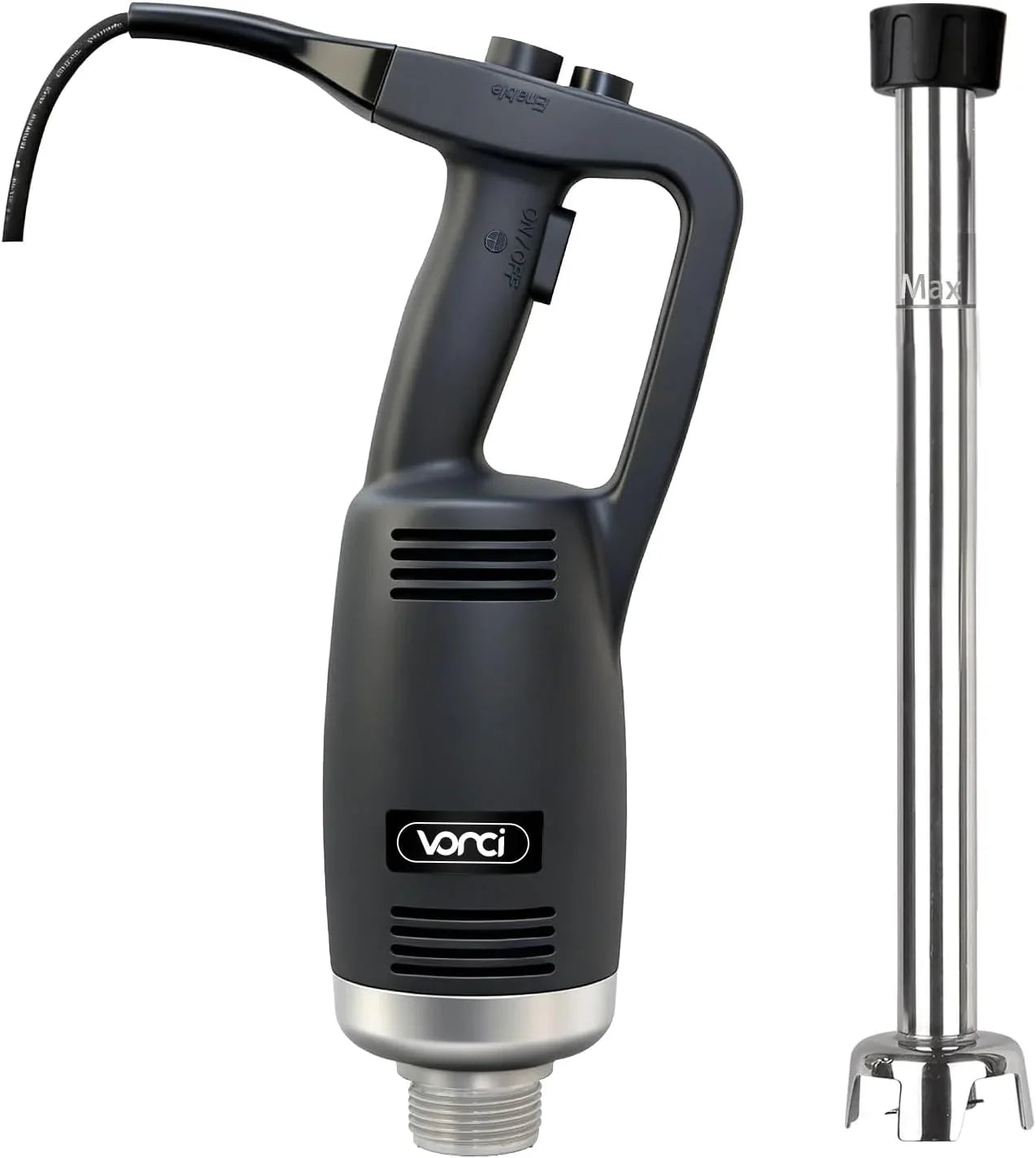 Vonci 500W Commercial Immersion Blender, 16 In. Sus 304 Removable Shaft, Heavy Duty Power Hand Mixer With Variable Speed 6000-20000RPM