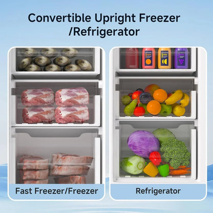 Bangson Upright Freezer 7.0 Cu. Ft. Stand Up Freezer Convertible Upright Freezer/Refrigerator